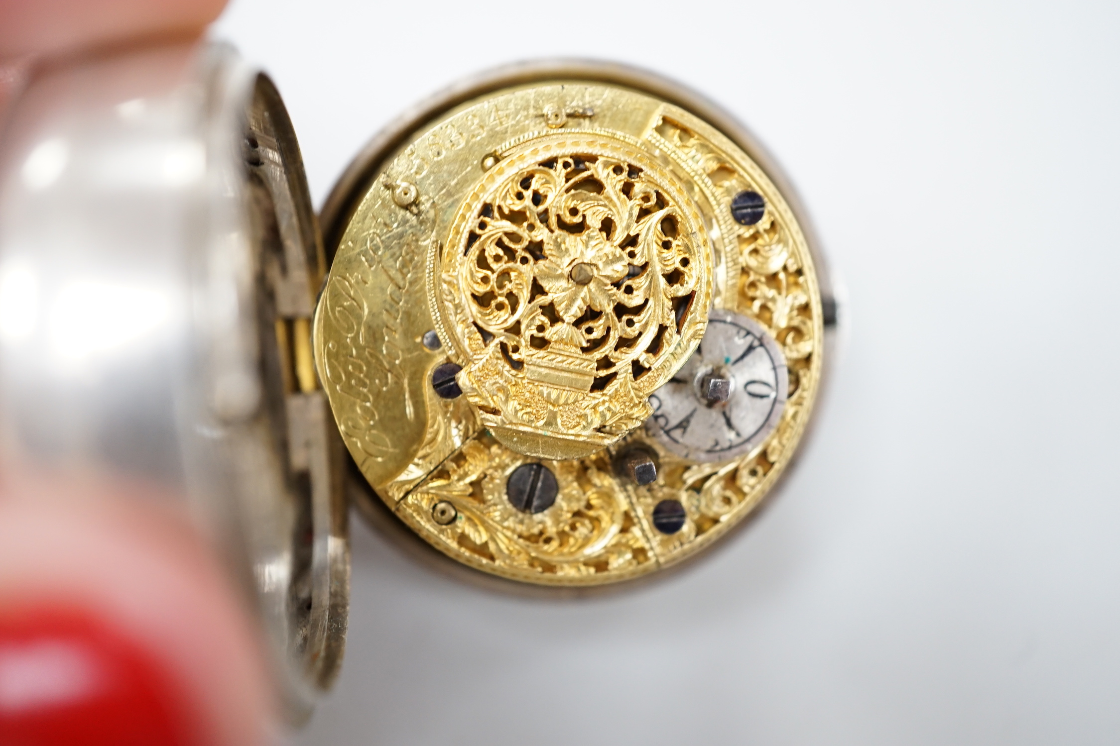 A Victorian tortoiseshell mounted triple case keywind verge pocket watch, by Edward Prior of London, for the Turkish market, case diameter 54mm.